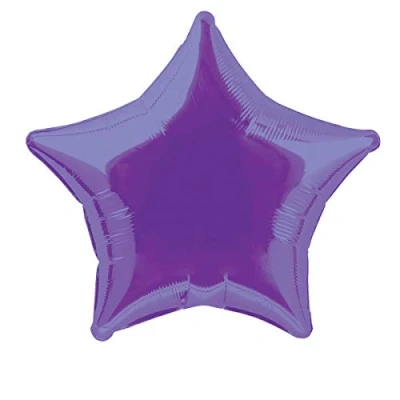 Image of Unique Party 53326 20&quot; Foil Deep Purple Star Helium Balloon