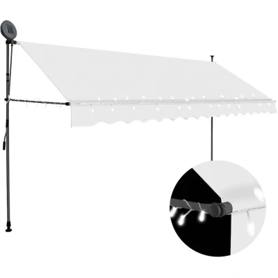 Image of vidaXL Manual Retractable Awning with LED 400 cm Cream