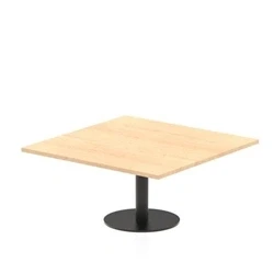 Image of Italia 1000mm Square Coffee Table Maple Top 475mm High Black Leg