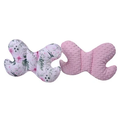 Image of Medi Partners Children&#039;s Neck &#039;&#039;Butterfly&#039;&#039; Support 100% Cotton/Plush Baby for Car Stroller Ride Travel Sleep Pillow Slumber Roll