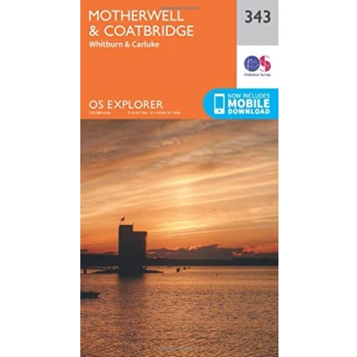 Image of Explorer 343 Motherwell &amp; Coatbridge Map With Digital Version