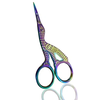 Image of Wishbeauty Multi Colour Rainbow Embroidery Scissors 3.5&quot;/9cm Sharp Point (Rainbow 4.5&quot;)
