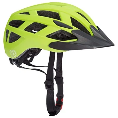 Image of Spielwerk Children&#039;s Cycle Helmet Adjustable Size With LED Light Green Black Small S 52 56cm Chin Strap Visor Peak 3 13 Years BMX Bicycle Mountain Bike Safety CE Certified Insect Repellent