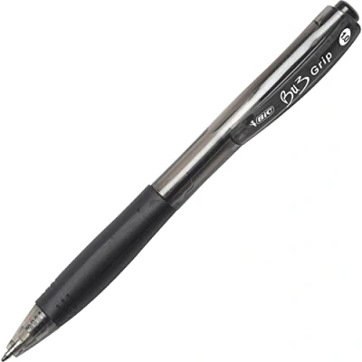 Image of BIC BU3 Grip Retractable Ball Pen, Medium Point (1.0mm), Black, 36 Count