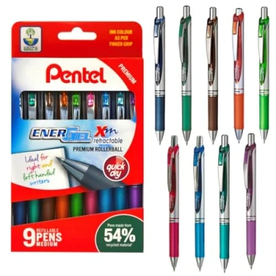 Image of Pentel YBL77/ALTMIX9 0.7 mm Energel XM Retractable Wallet 9 Colours