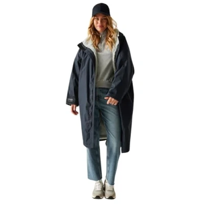 Image of Regatta Outdoor Active Unisex Waterproof Changing Robe Navy/Light Steel SM