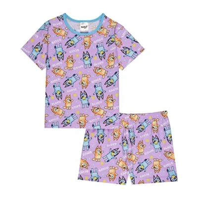Image of Bluey Girls Pyjamas, and Bingo Short PJs, Ages 2 to 8 Years Old, Official Nightwear (as8, age, 3_years, 4_years) Lilac