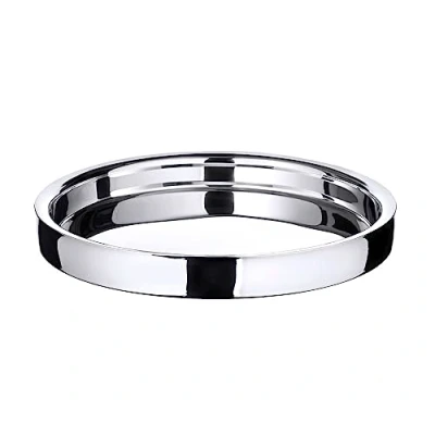 Image of EDZARD tray Serving Alaska, round, high gloss polished stainless steel, diameter 32 cm (Silver)