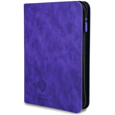 Image of Card Guardian 9 Pocket Premium Binder with Zipper for 504 Cards Side Loading Pockets Trading Games TCG (Purple)