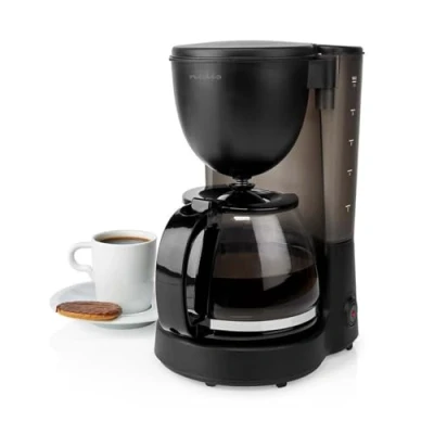 Image of Coffee Maker 1.25L Easy to Use Keep Warm Function Nylon Reusable Filter Black