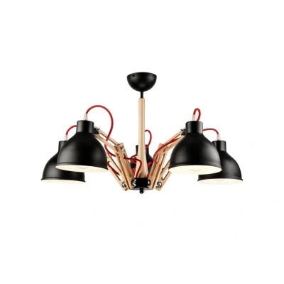 Image of Marcello Adjustable Multi Arm Pendant Ceiling Light Natural, 5x E27