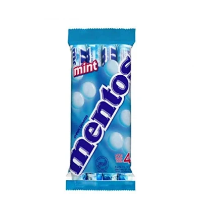 Image of Mentos Chewy Dragees Rolls, Mint, 4 x 38g