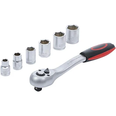 Image of BGS Do it yourself Socket Set, 15112, 10 mm (3/8&quot;) Drive, 8 19 mm, 7 pcs, Chrome Vanadium Steel