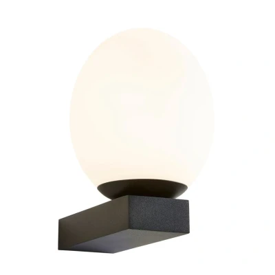 Image of Agios 4000k LED Bathroom Wall Lamp Black IP44