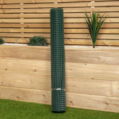 Image of 5m x 1m Green Plastic Mesh Garden Border Net Fencing
