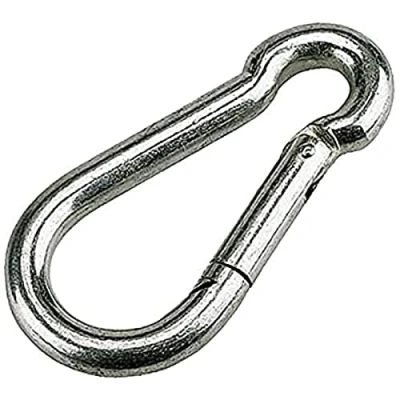 Image of Merriway BH02009 (2 Pcs) Carbine Steel Snap Hook 6mm (1/4 inch) Bright Zinc Plated Pack of 2 Pieces