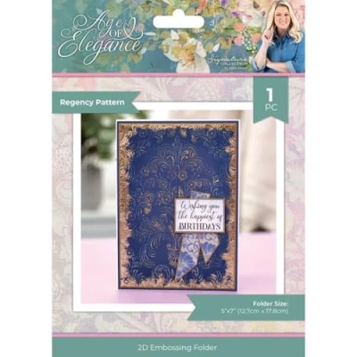Image of Sara Siganture Age of Elegance 2D Embossing Folder 5&quot;x7&quot; Regency Pattern by Crafters Companion