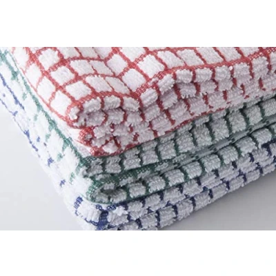 Image of SHL Pack Of 6 Luxury Check Terry Tea Towels (Mixed Pack)