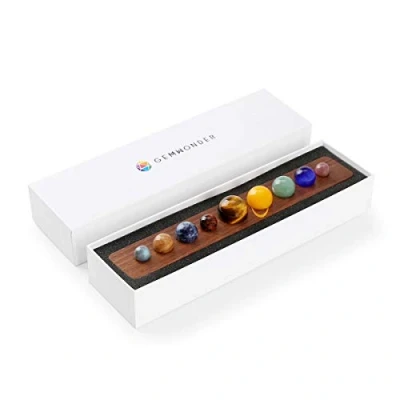 Image of Astronomy Gifts Nine Planets in Solar System Natural Gemstone Outer Space Celestial Home Desk Decorations