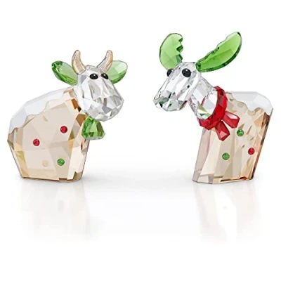 Image of Swarovski Mo &amp; Ricci Ornament, Clear, Red and Green Crystals from the Collection