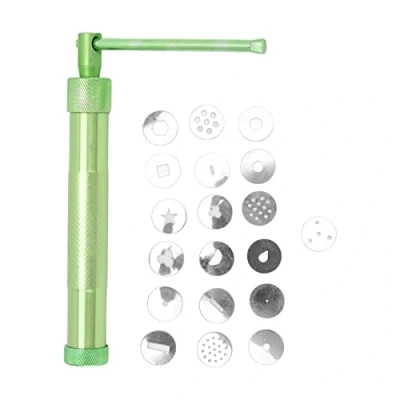 Image of Omabeta Stainless Steel Clay Extruder, Sugar Paste Extruder Pottery Extruders Cake Fondant Decorating Tool Set with Interchangeable Discs for Ceramics
