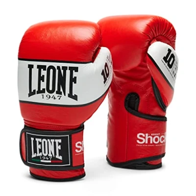Image of LEONE 1947, Shock Boxing Gloves, Unisex Adult, Red, 12 OZ, GN047