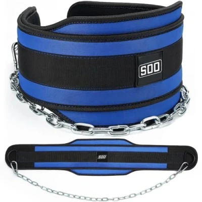Image of Dip Belt with 36 Inches Heavy Duty Steel Lifting Chain For Pull Ups, Weightlifting, Powerlifting and Bodybuilding Workouts, Comfortable Dipping Neoprene Back Support Training