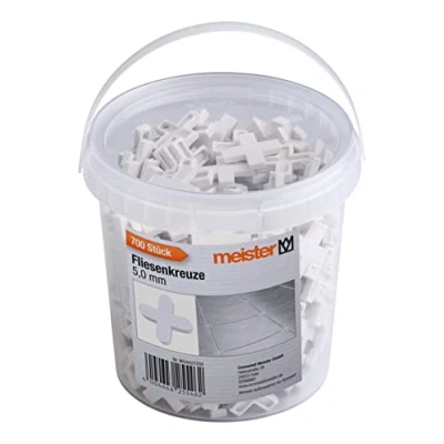 Image of Meister Tile Spacers 5.0 mm Practical Set of 700 Made Robust Polypropylene White/Tile Accessories/Tile Laying Aid/Joint Crosses / 4427200