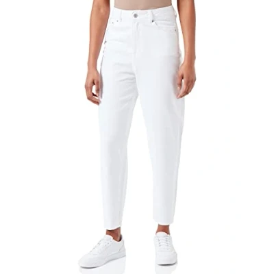 Image of JJXX Women&#039;s JXLISBON MOM HW CRE4010 Jeans, White Denim, 30W / 32L