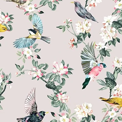 Image of Graham &amp; Brown Joules Handford Garden Birds Antique Creme Wallpaper