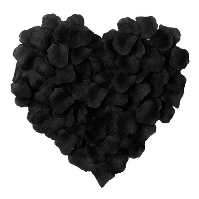 Image of SamHeng 1000Pcs Artificial Rose Petals, No Taste Emulation Silk Roses Petals for Wedding Party Valentine&#039;s Day Romantic Decorations Confetti Table Fake Flowers Petals(Black)