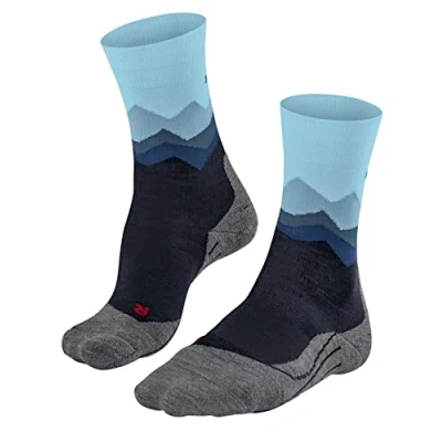Image of FALKE Women&#039;s TK2 Explore Crest W SO Wool Thick Anti Blister 1 Pair Hiking Socks, Blue (Navy 6162), 5.5 6.5