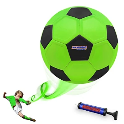 Image of Kickerball Curve and Swerve Football Toy Kick Like The Pros, Great Gift for Boys Girls Perfect Outdoor &amp; Indoor Match or Game (Venom Green)