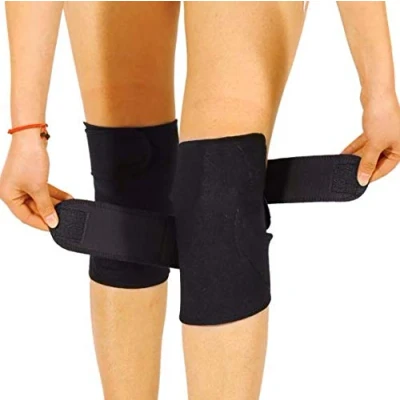 Image of Generise Black Neoprene Adjustable Open Knee Patella Tendon Support Brace Pad Sleeve Belt