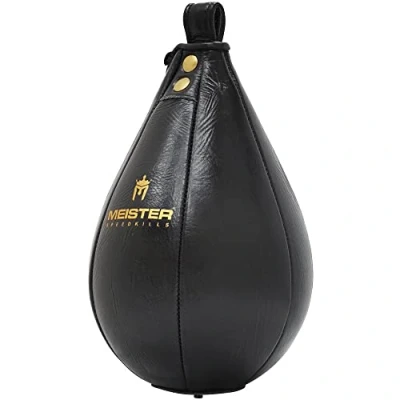Image of Meister SpeedKills Leather Speed Bag with Lightweight Latex Pocket Black, Medium 9.5&quot; x 6&quot;