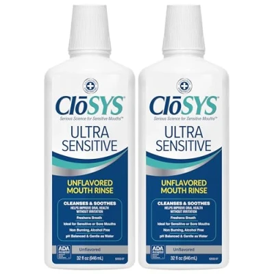 Image of CloSYS Original Unflavored Mouthwsh, Alcohol Free, 32 Ounce (Pack Of 2)
