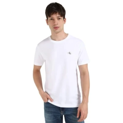 Image of Calvin Klein Jeans Monologo 2 PACK Basic Tshirt, Men&#039;s, Size: XS, Rock ridge bright white