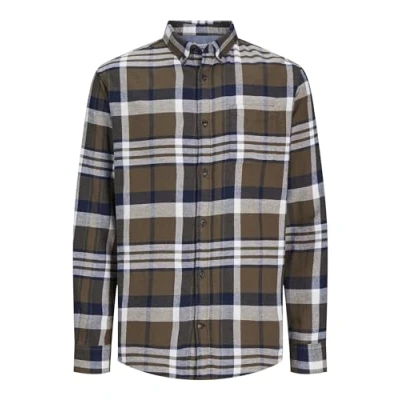 Image of JACK &amp; JONES Men&#039;s Jjeclassic Autumn Check Shirt Ls Sn Long Sleeve, Canteen, M