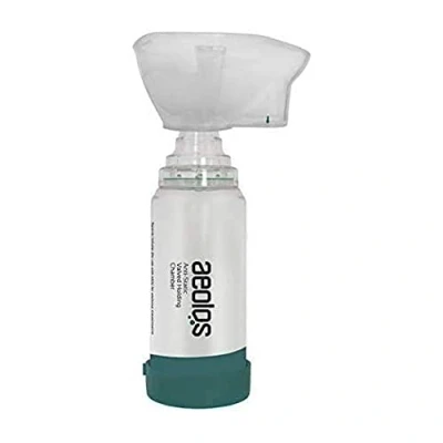 Image of Aeolos valved Holding Chamber 6+ Years Adult 2 Products in 1 (Mask &amp; Mouthpiece)