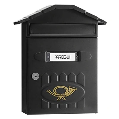 Image of Arregui Villa Outdoor Letterbox (Steel, 360 x 298 120 mm), Black, E5004