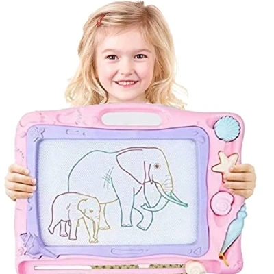 Image of Large Magnetic Drawing Board for Kids, Erasable Colorful Scribble Writing Pad with 3 Stamps and 1 Pen Children Toddlers
