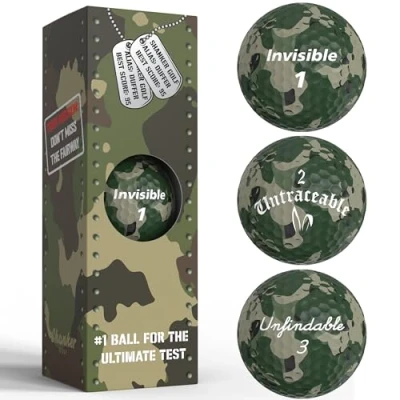 Image of Shanker Golf Balls Camo Camouflage Funny Prank Gift Joke with Sayings (3 Pack Balls, Novelty) The #1 Challenge in