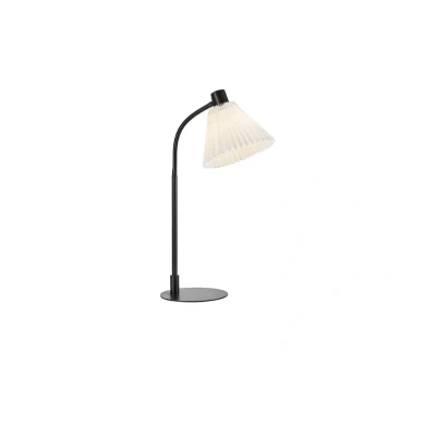 Image of Markslöjd Mira table lamp, black/white, iron/fabric, height 59 cm