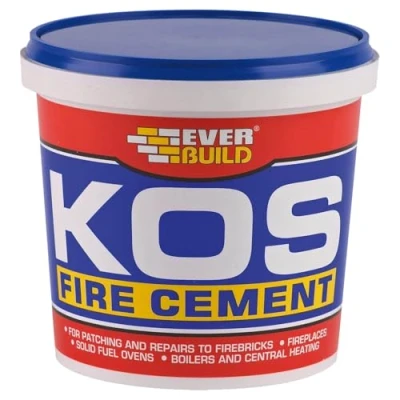 Image of Everbuild KOS Fire Cement Cartridge Ready To Use Resistant Temperatures Up 1250˚C Buff 1kg