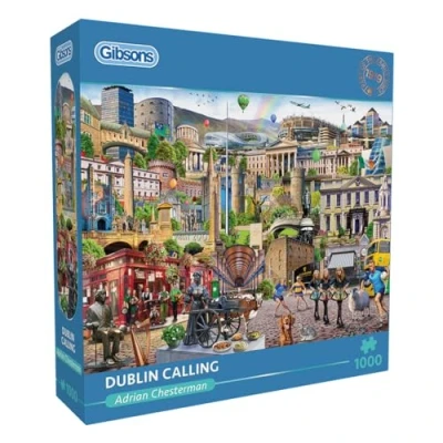 Image of Dublin Calling 1000 Piece Jigsaw Puzzle Ireland Sustainable for Adults Premium 100% Recycled Board Great Gift Gibsons Games