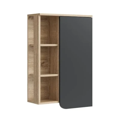 Image of Vicco Bathroom cabinet Karen, Sonoma/Anthracite, 50 x 75 cm with door and open compartments
