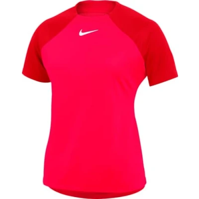 Image of NIKE DH9242 635 W NK DF ACDPR SS TOP K T Shirt Women&#039;s Bright Crimson/University RED/White Size S