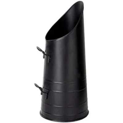 Image of New Black Iron Coal Bucket Hod Shuttle Log Fireplace Wood Ash Storage UK (Black Scuttle)