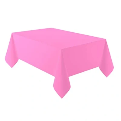 Image of Amscan 9915404 202 Bright Pink Eco Friendly Recyclable Paper Party Table Cover 2.74m