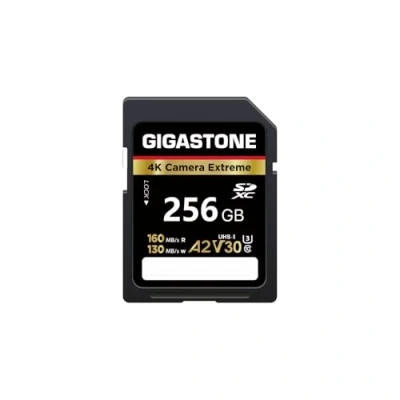 Image of GIGASTONE A2 V30 256GB SDXC 4K Extreme Camera Series Memory Card 160MB/s. Canon Nikon Sony U3 UHS I Class 10 for UHD Video with 1 Mini Case